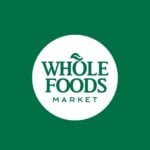 Bright green background with Whole Foods Market logo featuring white circle and green text.