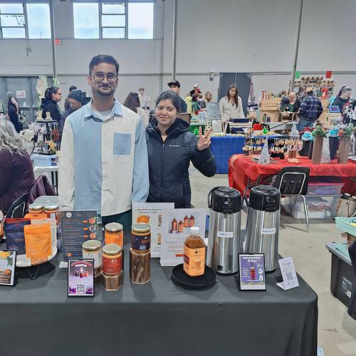 Authentic Indian pantry items including spices, chutneys, and condiments showcased at The Indian Pantry market stall.